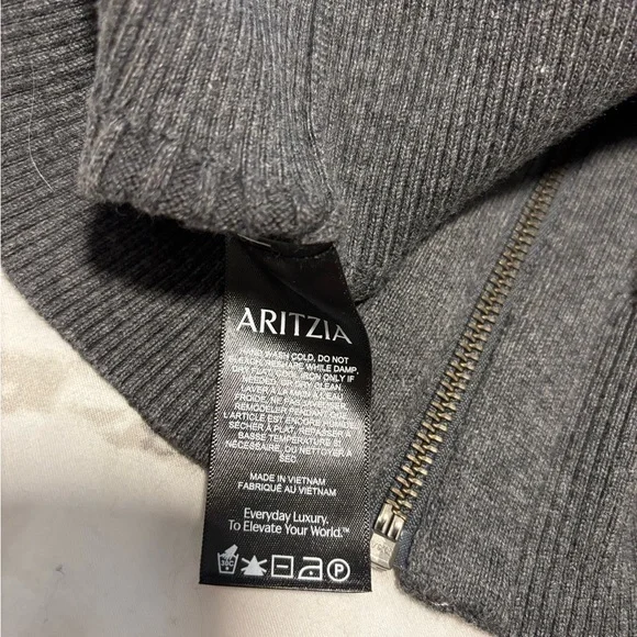 Sunday Best Cotton Charm Meadow Zip Sweater Admiral/Grey SZ L - Picture 9 of 10